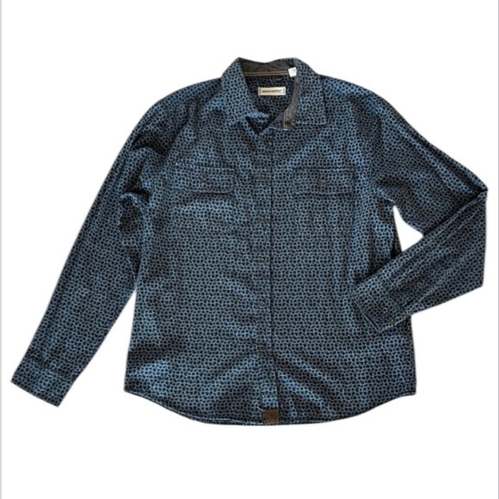 Dakota Grizzly Blue Patterned Shirt long sleeve button up mens size large